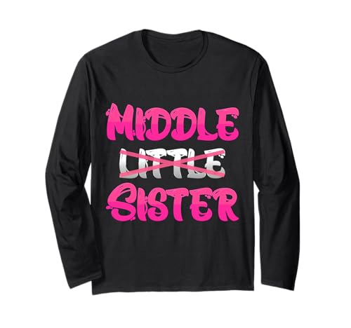Promoted to Middle Sister Baby Ankündigung Lustige Geschenke Langarmshirt Promoted to Middle Sister Baby Ankündigung Lustige Geschenke Langarmshirt von Promoted To Middle Sister Baby Announcement Gifts