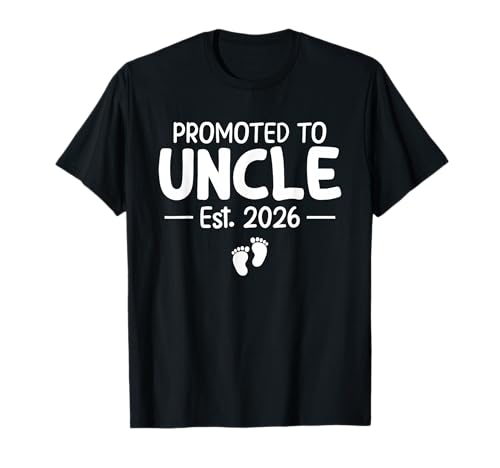 Promoted to Uncle 2026 Funny Baby Shower Soon to Be Oncle T-Shirt Promoted to Uncle 2026 Funny Baby Shower Soon to Be Oncle T-Shirt von Promoted To Uncle Pregnancy Announcement Shirt