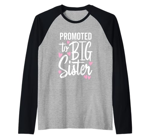 Zur Big Sister Family befördert New Baby Love Hearts Graphic Raglan Zur Big Sister Family befördert New Baby Love Hearts Graphic Raglan von Promoted to Big Sister Tees