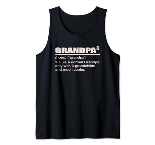 Herren Grandpa 3 Grandkids wurde zum dritten Mal Opa von drei Kindern in den Würfel geschnitten Tank Top von Promoted to Grandpa Pregnancy Announcement