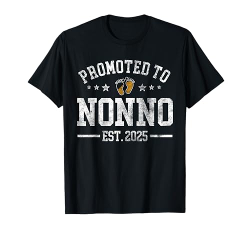 Beförderung zu Nonno Est. Baby-Ankündigung 2025 T-Shirt von Promoted to Nonno 2025 Gift Ideas Retro