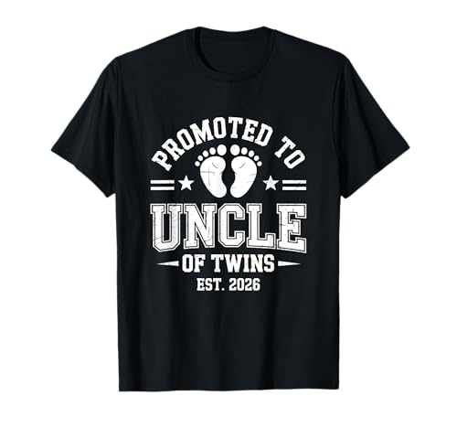 Promoted to Uncle of Twins Est. 2026 Baby Ankündigung T-Shirt Promoted to Uncle of Twins Est. 2026 Baby Ankündigung T-Shirt von Promoted to Twin Uncle Apparel