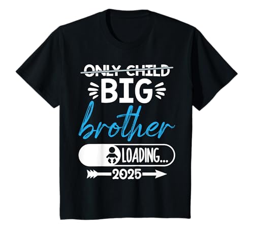 Kinder Only Child Big Brother 2025 Loading Big Brother Ankündigung T-Shirt von Promoted to big brother toddler 2025