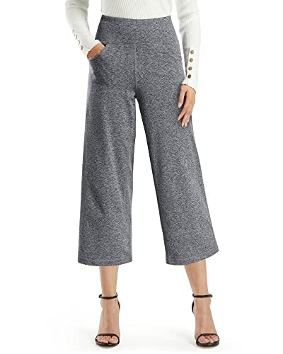 Promover Yogahose Damen Weites Bein Caprihose Damen Sommer Sommerhose Leicht 3/4 mit Taschen Sporthose Freizeithose von Promover