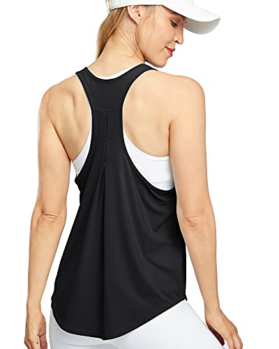 Promover Damen Yoga Top Jogging Racerback Tank Top Atmungsaktive Workout Gym Shirt Sporttop Damen Lauftop Fitness Ärmelloses Shirt von Promover