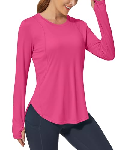 Promover Langarmshirts für Damen Sonnenschutz Shirt UPF 50+ Sport Blusen UV Schutz Leichte Schnell Trocknende Rashguards Draussen Sportshirt von Promover