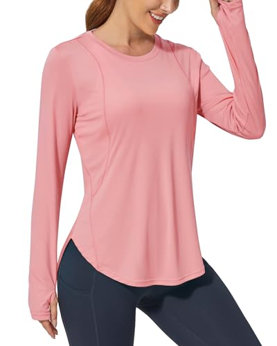 Promover Langarmshirts für Damen Sonnenschutz Shirt UPF 50+ Sport Blusen UV Schutz Leichte Schnell Trocknende Rashguards Draussen Sportshirt von Promover