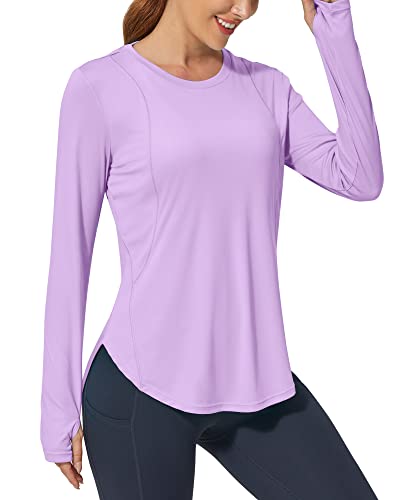 Promover Langarmshirts für Damen Sonnenschutz Shirt UPF 50+ Sport Blusen UV Schutz Leichte Schnell Trocknende Rashguards Draussen Sportshirt von Promover