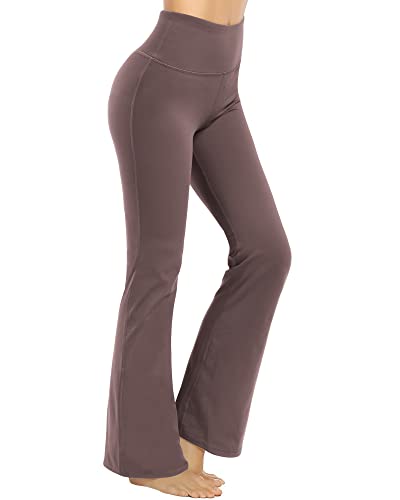 Promover Yoga Hosen Damen Stretch Mit Taschen Activewear-Hosen Trainieren Bootleg Schlaghose Bootcut Sporthose Fitness Hohe Taille Flare Hose Aktive Freizeit Jazzpants von Promover