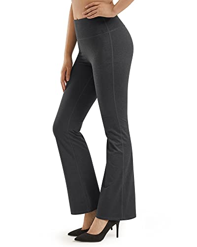 Promover Yoga Hosen Damen Stretch Mit Taschen Activewear-Hosen Trainieren Bootleg Schlaghose Bootcut Sporthose Fitness Hohe Taille Flare Hose Aktive Freizeit Jazzpants von Promover