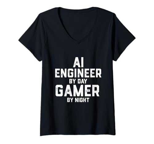 Damen Lustiger LLM-Programmier-KI-Agent für Prompt Engineering T-Shirt mit V-Ausschnitt von Prompt Engineer Life