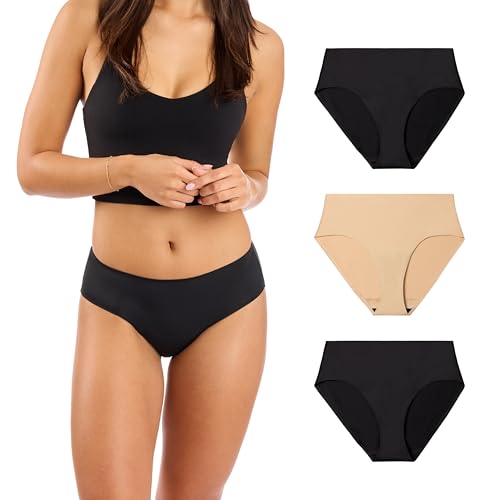 Proof. by Always Period Underwear Everyday Light Brief 3er-Pack Waschbare Auslaufsichere Periodenhöschen für Damen, schwarz / beige, XL Proof. by Always Period Underwear Everyday Light Brief 3er-Pack Waschbare Auslaufsichere Periodenhöschen für Damen, schwarz / beige, XL von Proof.