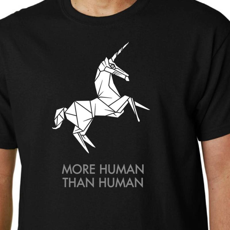 More Human Than T-Shirt Blade Runner/Origami Deckard Replik Zitat Geek Kult Film Gaff von Properganda