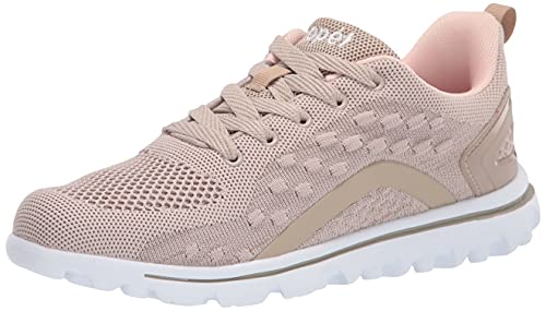 Propét Damen TravelActiv Axial Sneaker, Taupe/Peach, 39.5 EU Schmal von Propét