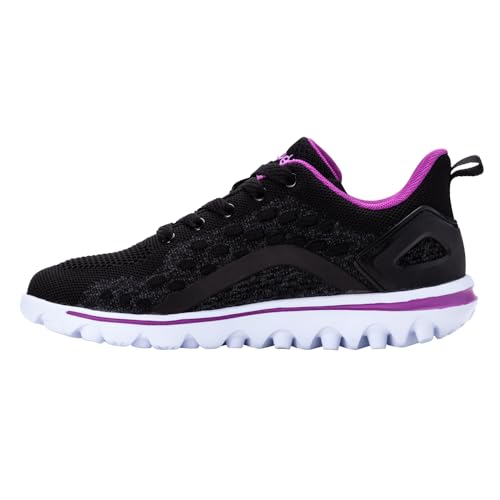 Propét Damen TravelActiv Axial Turnschuh, Schwarz/Violett, 39.5 EU XX-Weit von Propét