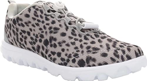 Propét Damen TravelActiv Safari Sneaker, Grauer Gepard, 40 EU Weit von Propét