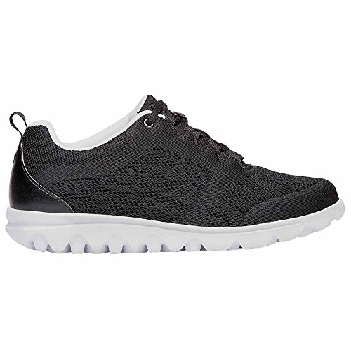 Propét Damen TravelActiv Sneaker, Schwarz, 38 EU Weit von Propét