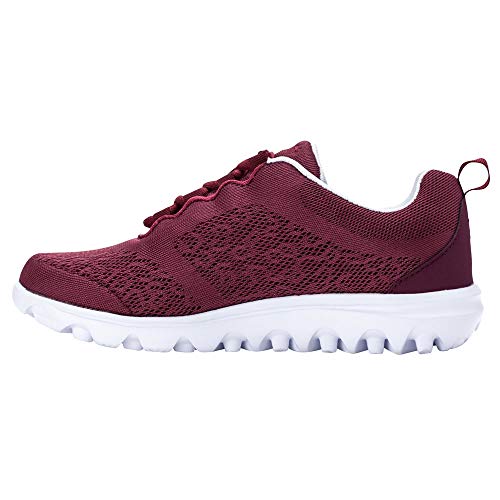 Propét Damen TravelActiv Sneaker, Cranberry, 41.5 EU Schmal von Propét