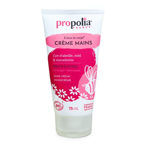 PROPOLIA - Bio – Handcreme – Bienenwachs/Honigwachs/Macadamia/Calendula – für weiche, schützende und feuchtigkeitsspendende Hände – hergestellt in Frankreich – 75 ml von Propolia