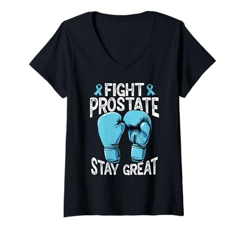 Damen Fight Prostate Stay Great Prostate Cancer Awareness T-Shirt mit V-Ausschnitt Damen Fight Prostate Stay Great Prostate Cancer Awareness T-Shirt mit V-Ausschnitt von Prostate Cancer Awareness Solidarity Men’s Health