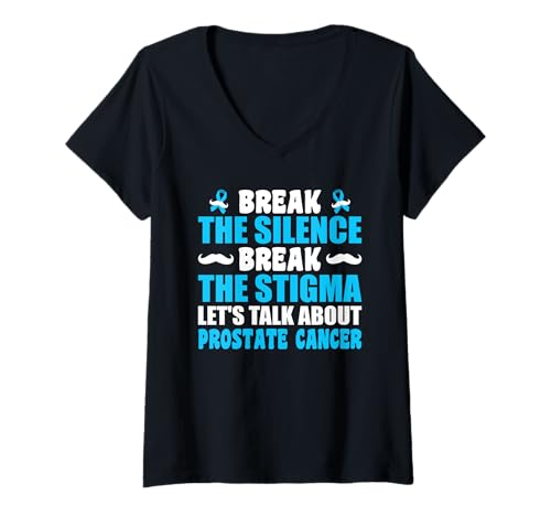 Damen Break The Silence, Break The Stigma Prostate Cancer T-Shirt mit V-Ausschnitt Damen Break The Silence, Break The Stigma Prostate Cancer T-Shirt mit V-Ausschnitt von Prostate Cancer Awareness Solidarity Support