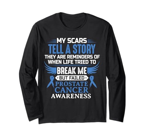 Prostatakrebs Bewusstsein Survivor Ribbon Herren Damen Bekleidung Langarmshirt von Prostate Cancer Awareness Survivor Support Apparel