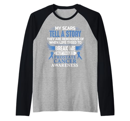Prostatakrebs Bewusstsein Survivor Ribbon Herren Damen Bekleidung Raglan von Prostate Cancer Awareness Survivor Support Apparel