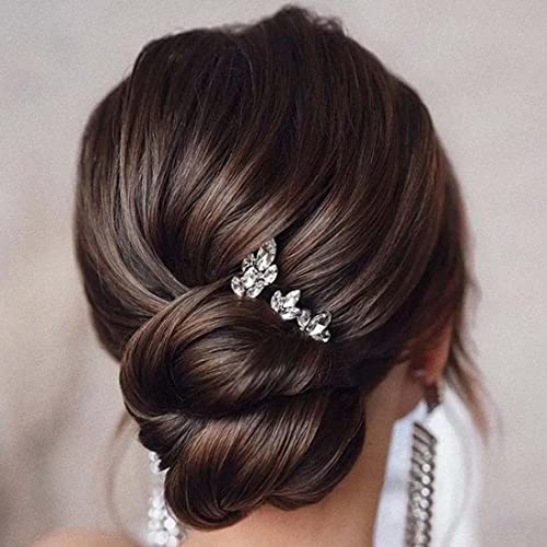 Prosy Braut Hochzeit Haarnadeln Gold Braut Kristall Haarspangen Strass Kopfschmuck für Frauen und Mädchen (5 Stück) von Prosy