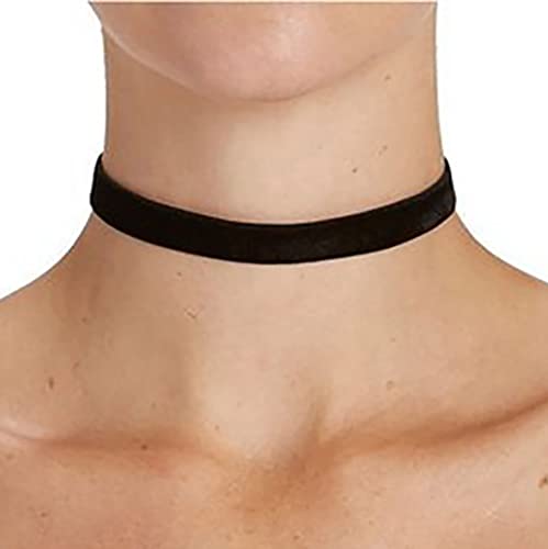 Prosy Gothic Choker Halskette Silber Schwarz Samt Statement Kragen Halsketten für Frauen und Mädchen von Prosy