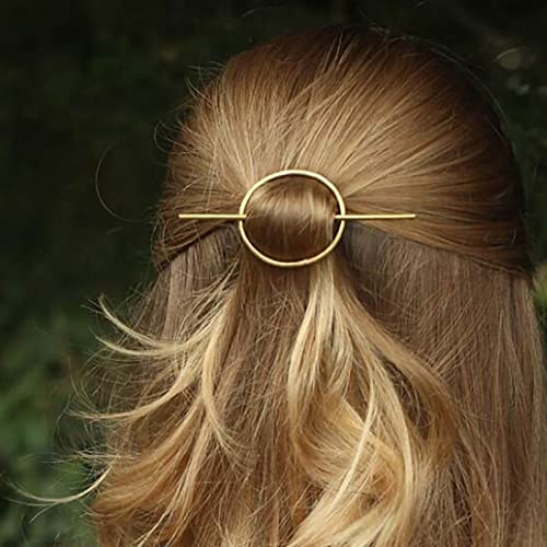 Prosy Vintage Haarspange Mit Stab - Einfache Minimalistische Metall Geometrische Gold Haarschmuck für Frauen und Mädchen (Silber) von Prosy
