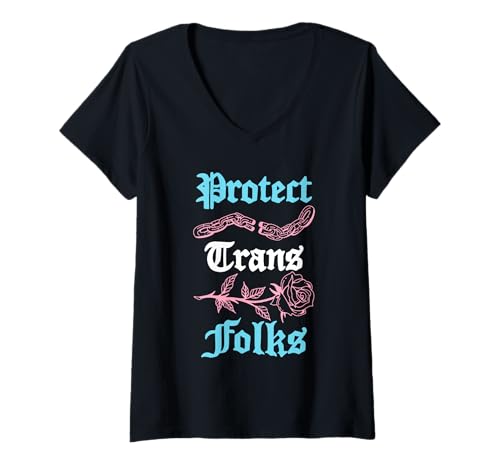 Damen Protect Trans Folks Bekleidung T-Shirt mit V-Ausschnitt von Protect Trans Folks Design