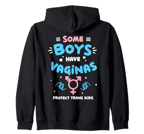 Transgender Pride LGBT-Jungen haben Vaginas, die Transkinder schützen Kapuzenjacke von Protect Trans Kids Transgender Lives Matter Co.