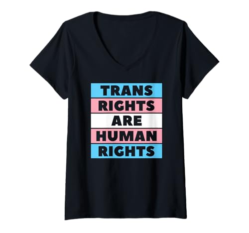 Damen Transrechte sind Menschenrechte | Protect | Trans Flag Pride T-Shirt mit V-Ausschnitt Damen Transrechte sind Menschenrechte | Protect | Trans Flag Pride T-Shirt mit V-Ausschnitt von Protect Trans Rights Equality LGBTQ+ Designs