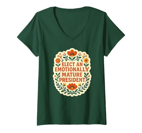 Damen Wählen Sie einen emotional Reifen Präsidenten, retten Sie die Demokratie T-Shirt mit V-Ausschnitt Damen Wählen Sie einen emotional Reifen Präsidenten, retten Sie die Demokratie T-Shirt mit V-Ausschnitt von Protest Tees