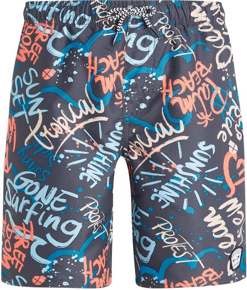 Protest Badeshorts PRTBART JR Kinder Badeshorts grau/gemustert von Protest