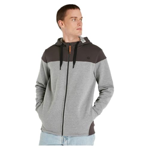 Protest Men Full Zip Hoodie NXGVIBER Dark Grey Melee L von Protest