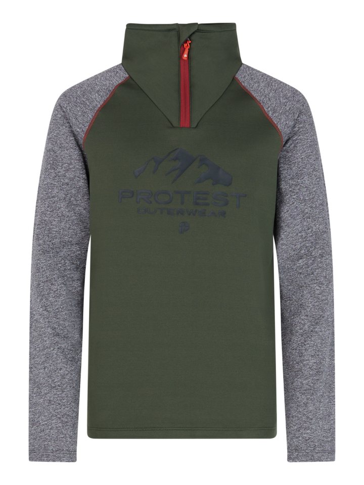 Protest Rollkragenpullover PRTRAF JR 1/4 zip active top Thyme von Protest