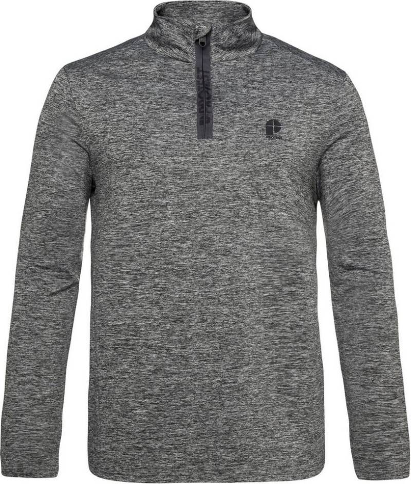 Protest Rollkragenpullover REWILL 1/4 zip active top Dark Grey Melee von Protest