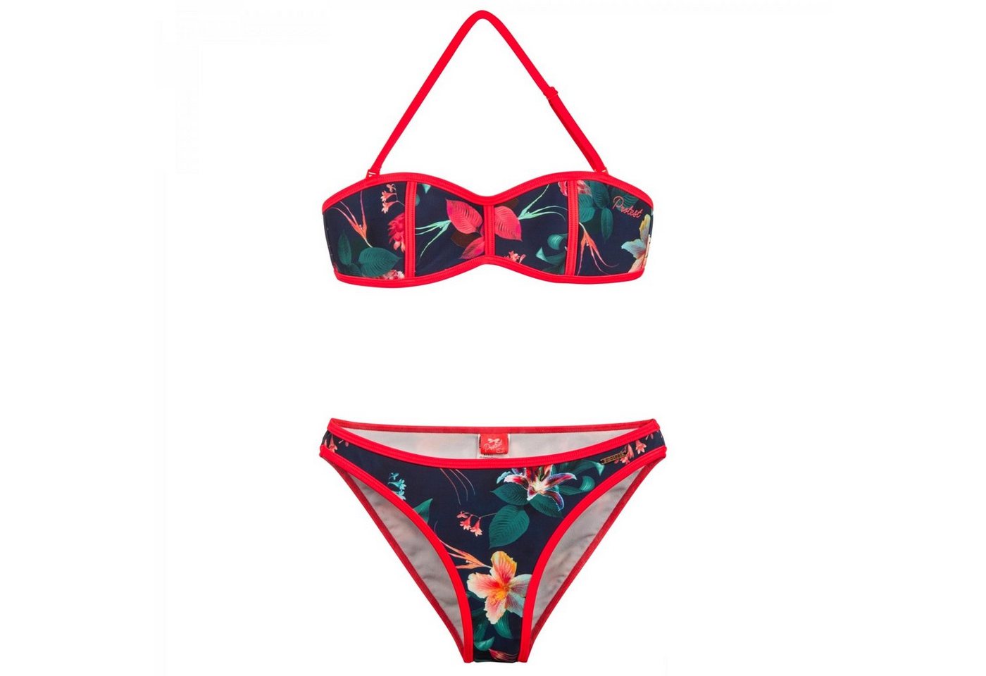 Protest Triangel-Bikini Lia Jr Bandeau Bikini Mädchen rot/Blumen von Protest