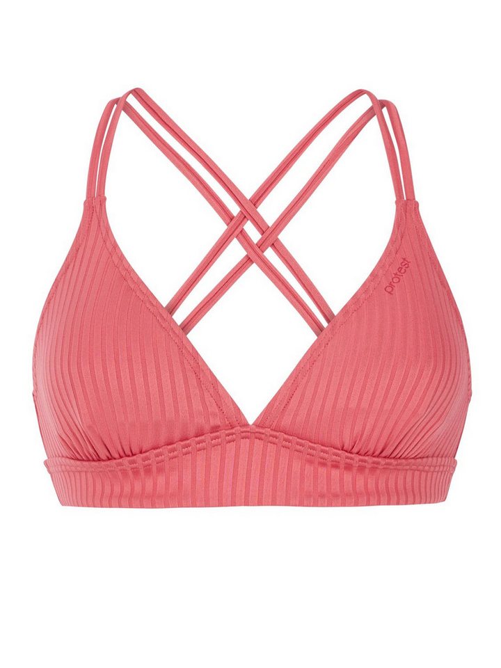 Protest Triangel-Bikini-Top Protest gestreifte Triangel-Bikini Oberteil Mixtune Smooth Pink von Protest