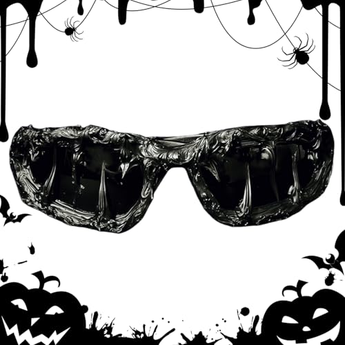 Protoence Gotische Brille | Halloween Party Brille - UV400 Schutz Stylische Dunkle Mode Sonnenbrille Für Frauen Urlaub Konzert Party von Protoence