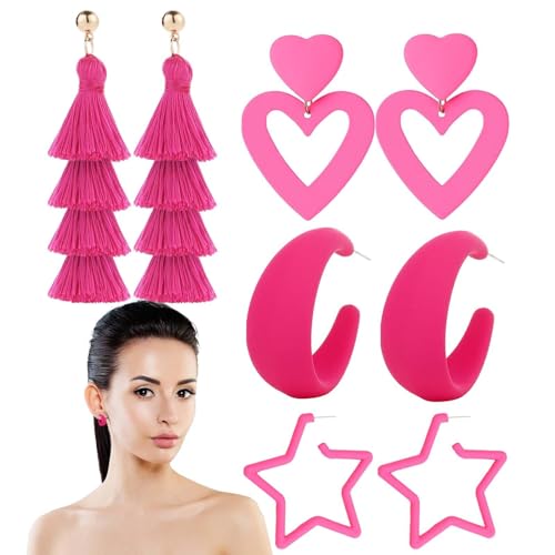 Protoence Herzförmige Ohrringe Für Damen | Auffällige Ohrringe - Vintage Schmuckset Mit Anhängern Als Geschenk Für Frauen Mädchen Hochzeit Valentinstag von Protoence