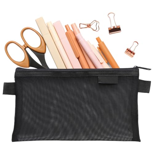 Protoence Netzstiftemappe | Mesh Reißverschluss Tasche Mit Netzdesign | Großvolumiger Organizer Für Schulbedarf Jugendliche Erwachsene Kinder Mädchen Schüler von Protoence