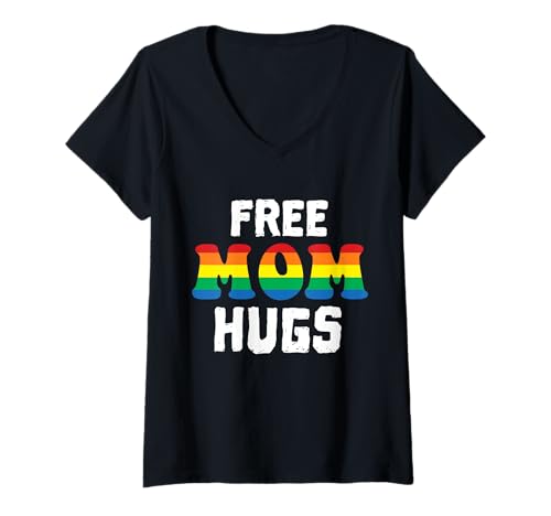 Damen Kostenlose Mama umarmt Regenbogen LGBT-Schwuler Stolzer Verbündeter Happy Pride Month T-Shirt mit V-Ausschnitt Damen Kostenlose Mama umarmt Regenbogen LGBT-Schwuler Stolzer Verbündeter Happy Pride Month T-Shirt mit V-Ausschnitt von Proud Ally, LGBTQ Gay Pride Month Apparel By Mj