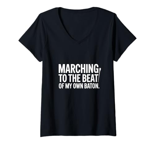 Damen Marching to My Own Beat Band Director Music T-Shirt mit V-Ausschnitt Damen Marching to My Own Beat Band Director Music T-Shirt mit V-Ausschnitt von Proud Band Musicians Performing Arts Students