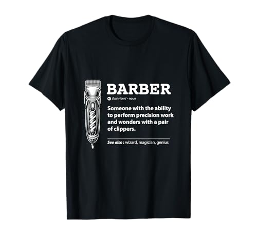 Lustiger stolzer Friseur Definition Friseur Meister Männer Frauen T-Shirt von Proud Barber Novelty Tees