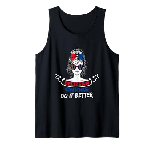 Belizische Mädels Machen es Besser Tank Top von Proud Belizean Heritage Belize Flag Blue Red White