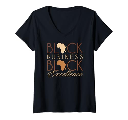 Damen Black Business Black Excellence Geschäftsinhaber Unternehmer T-Shirt mit V-Ausschnitt Damen Black Business Black Excellence Geschäftsinhaber Unternehmer T-Shirt mit V-Ausschnitt von Proud Black Business Owner Apparel