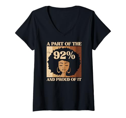 Damen EIN Teil von 92% und stolz darauf, schwarzer Geschäftsinhaber T-Shirt mit V-Ausschnitt Damen EIN Teil von 92% und stolz darauf, schwarzer Geschäftsinhaber T-Shirt mit V-Ausschnitt von Proud Black Business Owner Apparel