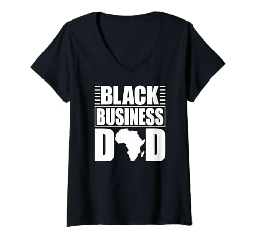 Damen Schwarzer Geschäftsvater Unternehmer Schwarzer Geschäftsinhaber T-Shirt mit V-Ausschnitt von Proud Black Business Owner Apparel